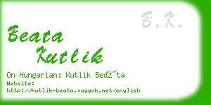 beata kutlik business card